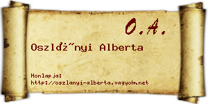 Oszlányi Alberta névjegykártya